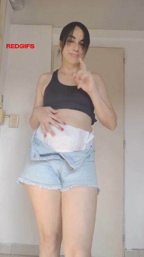 Curvy girl shows off her ass, pussy, and boobs