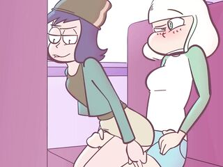 Jackie x Janna screwing in public and creampie hiddenly animation