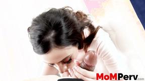 ”PERVERT MOM Big Titted stepmommy Ariella Ferrera handles her stepsons black cock”