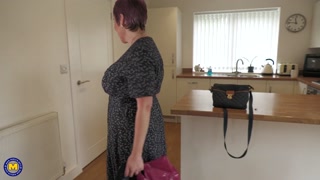 Busty Redhead GILF Edges Her Shaved Pussy With Some New Toys