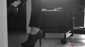 Sub has a femdom fetish for Mistress shoes and feet