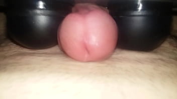 Massaging my dick with back massager
