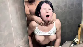 Stepbrother Surprises Me While I'm In The Bathroom And Wants To Fuck Me