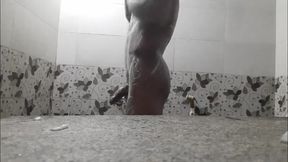 Horny Boy in the Bathroom Showering
