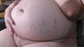 9 month pregnant wife showing her slutty body, hairy pussy  and big lactating boobs - Milky Mari