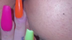 Butt-Plug Anal Training and Riding Cock with a Plug Inside POV (Skirt Fetish, Long Nails, Spit Fetish, Twerking, Close-Up Sex)
