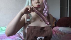 Blowjob for Caramel Glass Dick Furiyssh