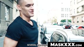 MaskXXX.com - Masked jock's athletic body reveal while tugging his cock