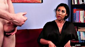 Nasty voyeur teasing lucky wanker