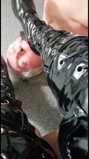 Chastity Bitch Worships Goddess's Boots