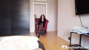 Facefucking my curly haired babe in the bedroom