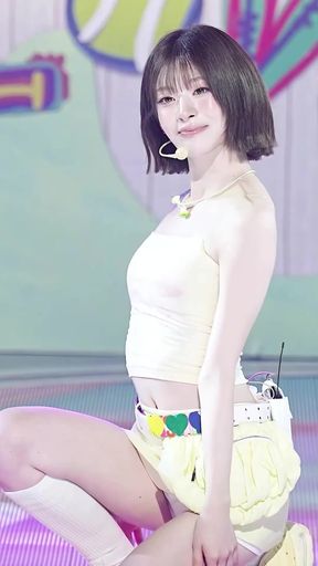Asian beauty shows off her sexy legs and thick thighs while standing