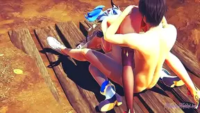 Boy Dominates Barbara Ganyu in Wild Threesome - Genshin 3D Fantasy