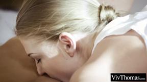 ”Bombshell Blonde Fingers GF to orgasm before they enjoy 69ing each other”