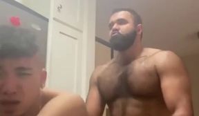 Persian muscle stud fucks cute twink