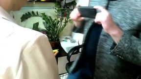 Young Boss exposes his older secretary to a lustful dirty slut! Hardcore Pussy Exam! English subtitl