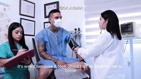 Hot Female Doctor Makes Patient Seed Hard with Handjob