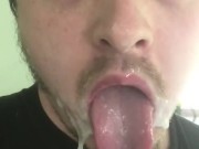 Post Self Facial Ahegao! Showing Off My Sticky Thick Cum, Such a Cumslut :p