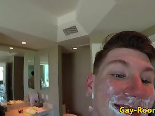 Masked hunk fucks freshly shaved friend