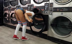 Thick black sucks strangers dick at laundromat