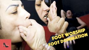 Foot worship for a domme 720p – Big foot, big soles, foot domination, female domination, lesbian foot, light tickles, lickling, amazon foot, foot massage, shoe removal, foot slave training