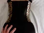 Milf makes assjob in spandex pants. Сum on my yoga pants POV