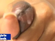 Black tgirl Kylee teases then masturbates
