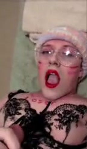 Sissy Loser boy self facial cum swallow