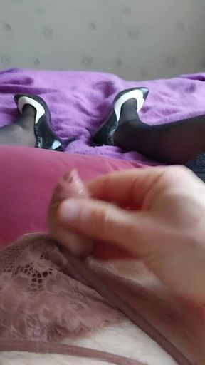 Tiny-clit Sissygasm with Magic Wand