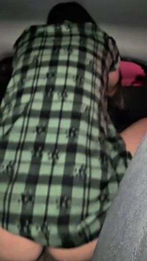 Stepsister making cowgirl sex on the car