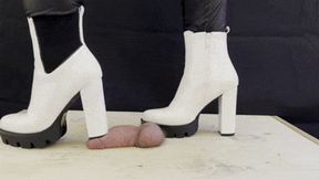 Crushing and Trampling Your Cock in White Dangerous Heeled Boots with TamyStarly (Close Version) - Tamystarly - Cock Balls Crush Trample, CBT, Bootjob, Shoejob, Stomping