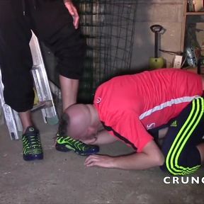 Bareback sneaker submission and cremapied by scally lad
