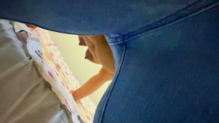 After Office The 18 Year Old Chubby Teen Girl gets Horny in Jeans! Can you Fuck Her Round fat Ass?