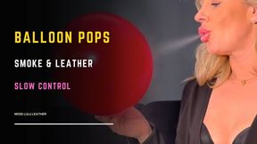 Leather, Smoke & Popping Balloons on the Sofa - Miss Lulu Leather - MP4 HD
