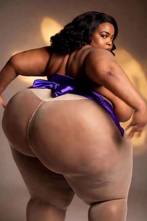Curvy ebony BBW shows off her big butt