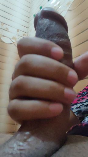 Boy Rubbing his Big Fat Dick and cums