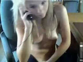 Hot blonde caught masterbating
