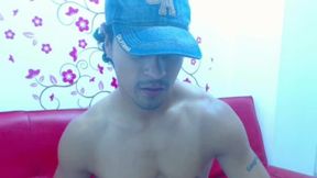 Latino Model Randy Plays with His Dick