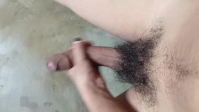 Uncut jerking off