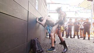 strung up dad takes Man sausage BB and fellated by man, folsom street honest