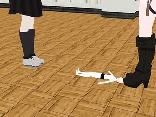 Giantess Kaguya and Lucy Trample