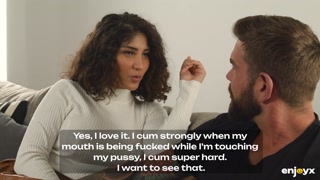 Exotic stunner Venus Afrodita shows her divine charms to a tattooed sex god