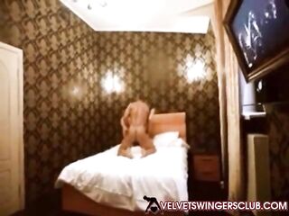 Velvet Swingers Club Married pair having three-some POV