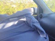 Risky Puplic Squirt in Car Window