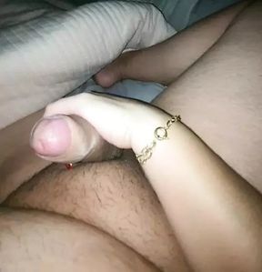 Step mom grabs step son balls in her hands and squeeze his dick