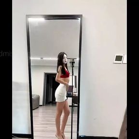 Sultry Chinese Goddess with Hairy Pussy Gets Naked and Teased in Front of the Mirror - a Must-see