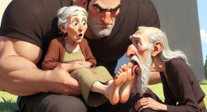 Cuckold Husband Licks Wife's Feet While She Sits on Her Lover's Lap - Hotwife Foot Worship