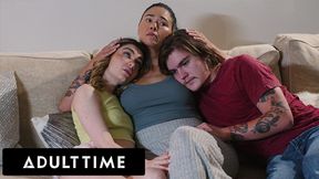 ADULT TIME - MILF Dana Vespoli Has Taboo Threesome WIth Stepbaes To Comfort Scared Demi Hawks!