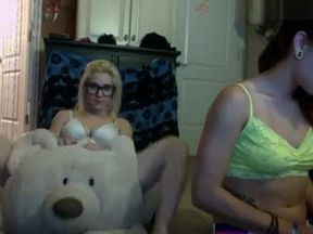 Strong girl flexing, dominating a bear with her mighty muscles and flexing