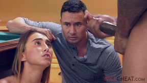 Petite Wife's Reckless Affair Shocks an Unsuspecting Spouse